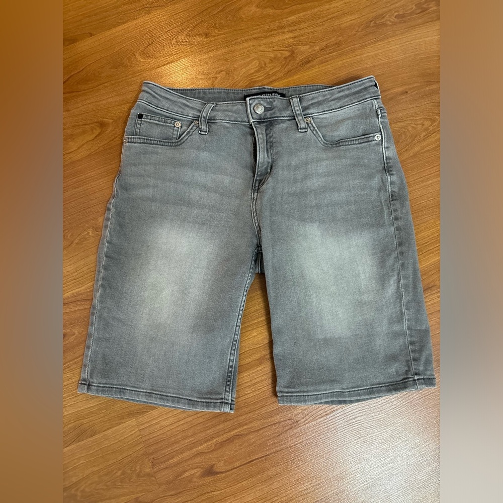 CALVEIN KLEIN Black Faded Jean Shorts